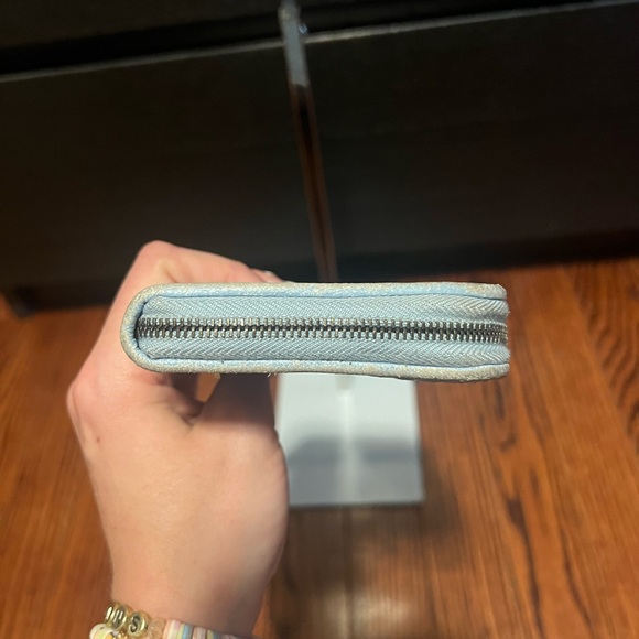 Light Blue Bottega Veneta Wallet Wristlet - Picture 5 of 14